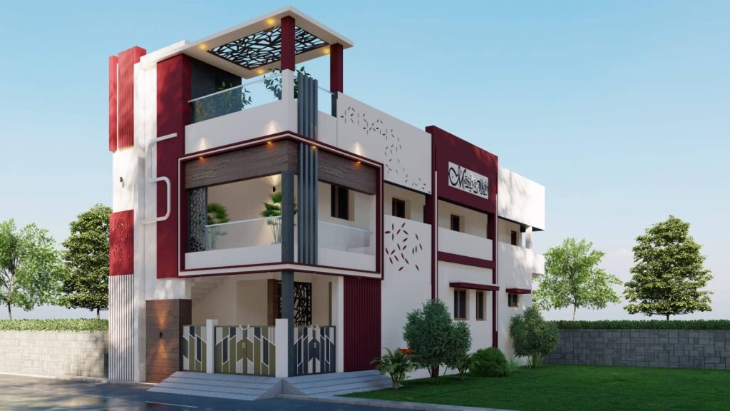 Contemporary Elevation Home: Karaikal Residence by KO Architects