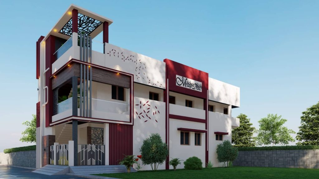 Contemporary Elevation Home: Karaikal Residence by KO Architects